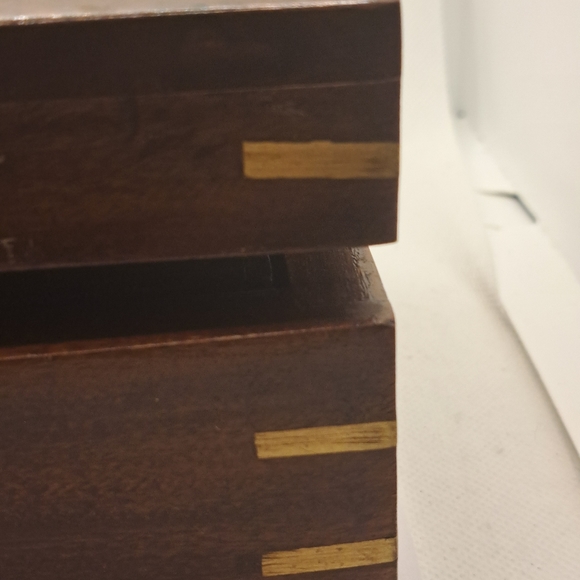 Vintage wood inlay jewellery box. - Picture 4 of 7